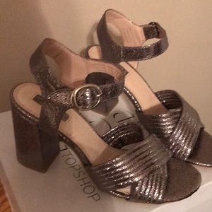 Metallic Gold Sandals by Topshop